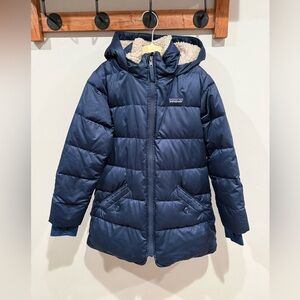 Patagonia Youth Girls XS 5-6 Style 68270 Girl's Down Parka Jacket Navy Blue $219